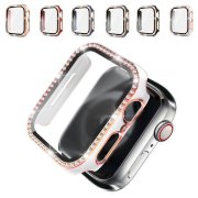 Apple Watch Series 9/8/7 ケース ガラスフィルム ケース カバー かわいい ラインストーン きらきら 液晶カバー DDM2