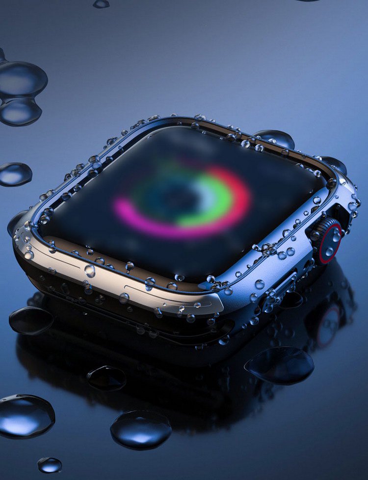 Apple Watch Series 9/8/7 ケース/カバー TPU＆サイドアルミバンパー