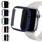 Apple Watch Series 9/8/7 ケース ガラスフィルム 液晶保護カバー アップル ウォッチ7 41mm/45mm 保護ケース フィルム一体カバー 装着簡単