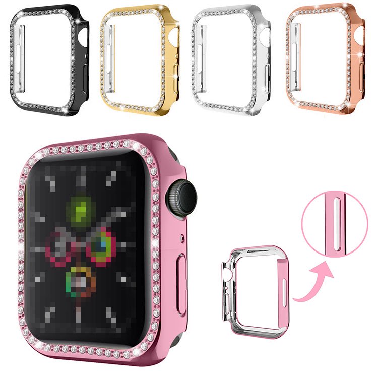 Apple Watch Series 9/8/7 ケース/カバー かわいい ラインストーン きらきら メッキ プラスチック ケース  41mm/45mmハードケース PSZ4 - IT問屋