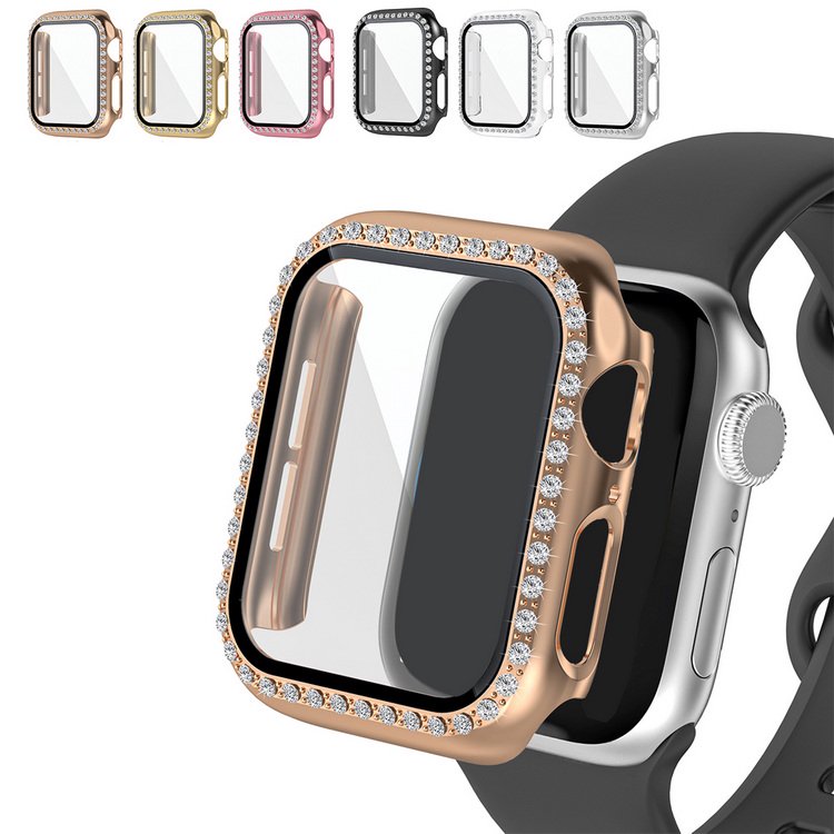 Apple Watch Series 8/7 ケース カバー 強化ガラス（ガラスフィルム）付き 強化ガラス 液晶保護フィルム メッキ プラスチック  41mm/45mm ハードケースDMD1 - IT問屋