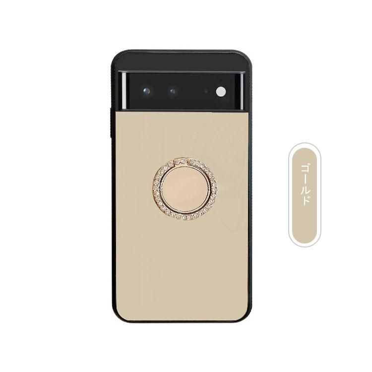 Google?Pixel 6a?ケース/カバー?背面ミラー リング付き?スタンド機能