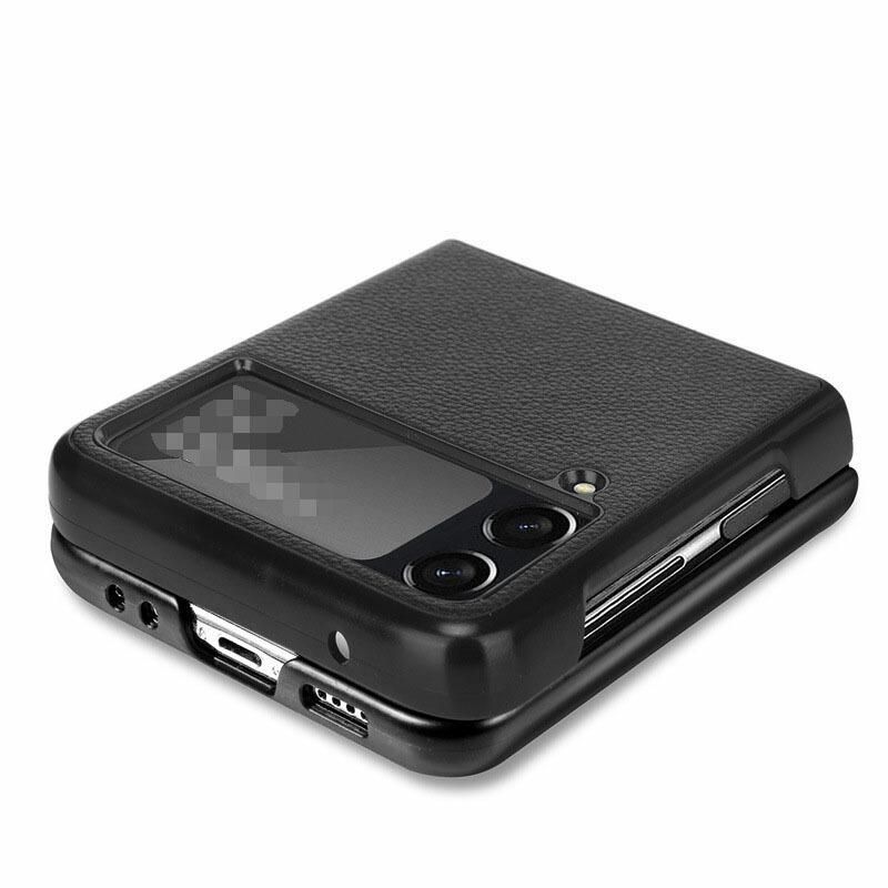 Galaxy Z Flip4 ケース / カバー 折りたたみ型 レザー調 ケース