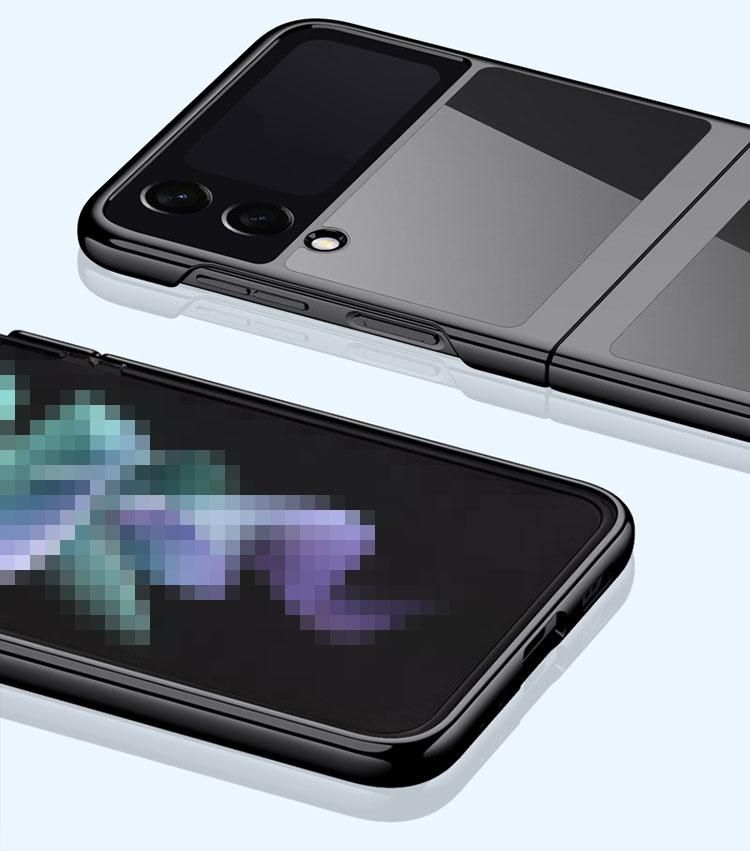 SAMSUNG Galaxy Z Flip4 クリアケース 折りたたみ型 メッキ 透明