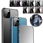 iPhone14 ケース 14 Plus / 14Pro / 14Pro Max ケース/カバー アルミ バンパー クリア 透明 両面 前後 ガラス マグネット固定 アイフォン14 #131