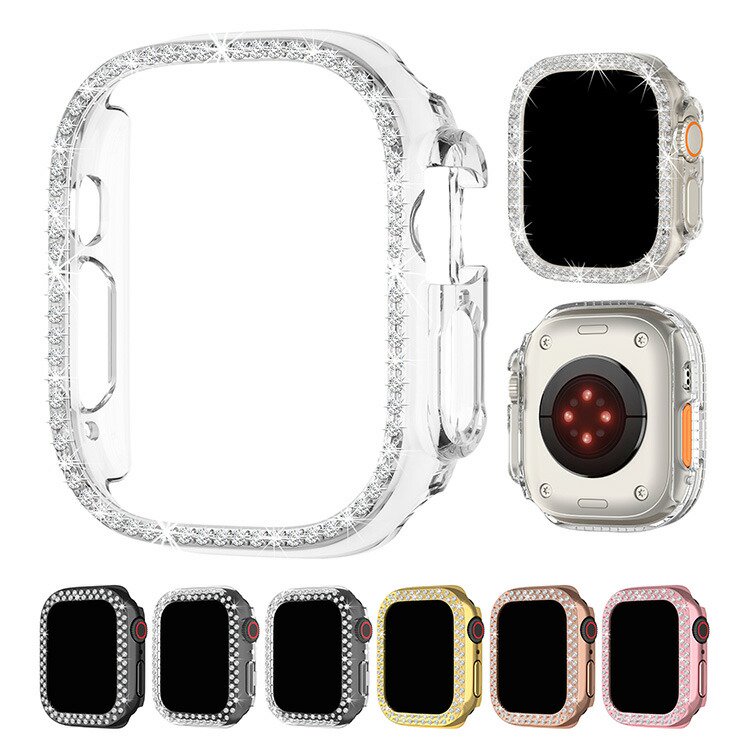 Apple Watch Series 9/8/7/Ultra 2/1 ケース カバー メッキ ラインストーン きらきら かわいい 可愛い インスタ映え  ハードケース - IT問屋