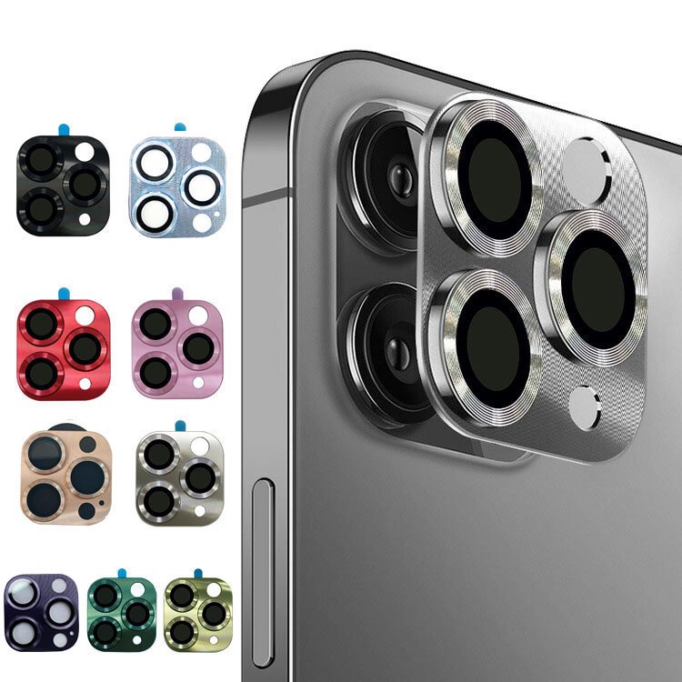 iPhone14 カメラカバー アルミ 14 Plus/14 Pro/14 Pro Max レンズ保護カバー 金属性 強化ガラス付き レンズカバー  CML1 IT問屋