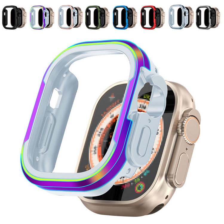 Apple Watch Ultra バンパー ケース 耐衝撃 TPU＆アルミ 49mm かっこいい アップルウォッチ ウルトラ カバー MBC2  IT問屋