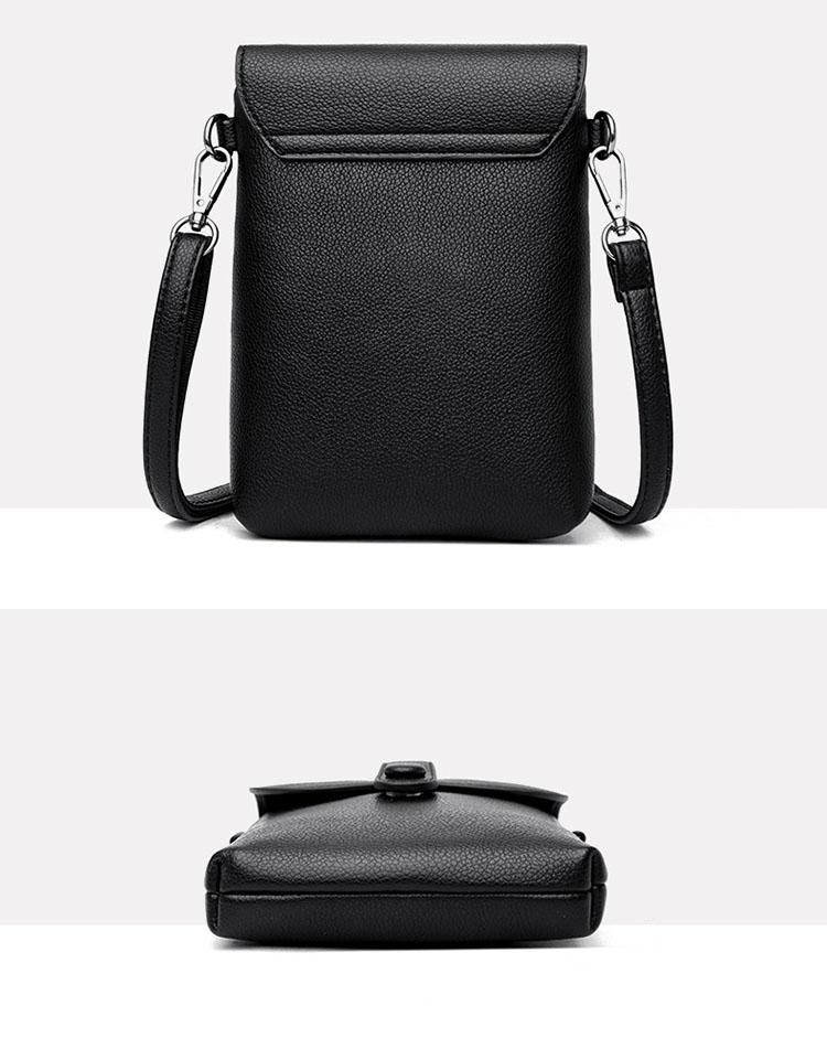 キャビアスキン ノベルティ スマホポーチさショルダーバッグ斜めがけ ブラック キャビアスキン ノベルティ スマホポーチさショルダーバッグ斜