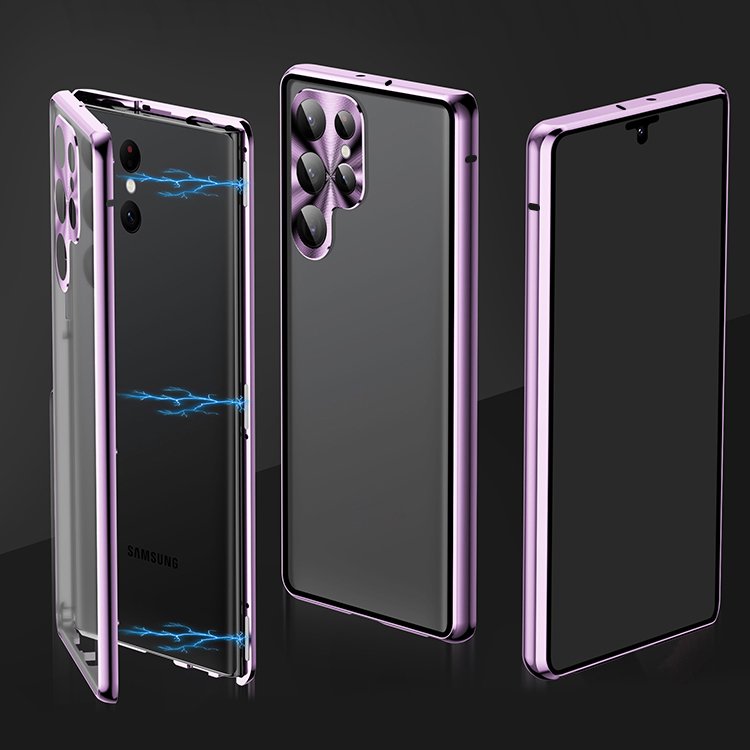 Samsung Galaxy S23 / S23+ / S23 Ultra ケース アルミ バンパー かっこいい アルミバンパー 覗き見防止 透明  背面半透明 前面強化ガラス レンズ強化ガラス - IT問屋