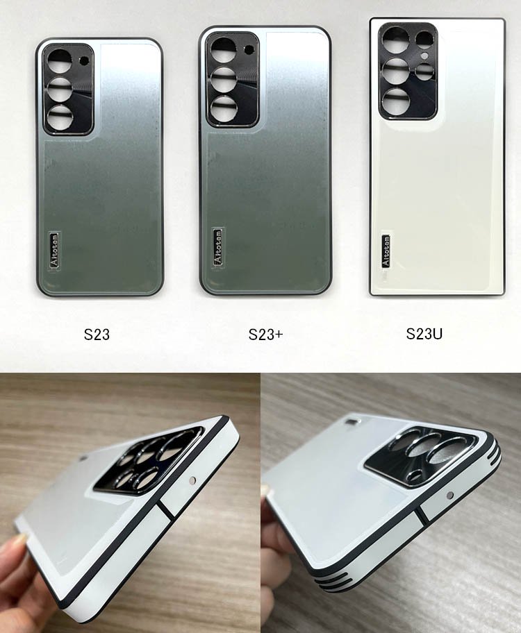 Samsung Galaxy S23 ケース カバー シンプル アルミ 保護ケース 衝撃