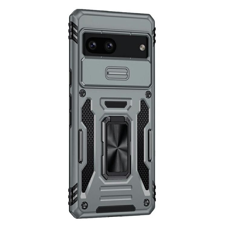 Google Pixel7a ケース 耐衝撃 カバー 一体型リング付き スライド式
