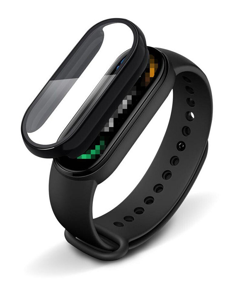 Xiaomi Smart Band 8 ケース カバー 強化ガラス ガラスフィルム 付き