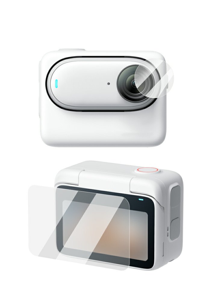 Insta360 GO 3 ガラスフィルム 強化ガラス カメラレンズ+液晶保護フィルム 2セット 合計4枚入 インスタ360 ゴー 3 - IT問屋
