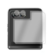 Moto Razr 40 Ultra 強化ガラス カメラレンズ+サブディスプレイ液晶保護フィルム 2セット 合計4/6枚入 保護フィルム
