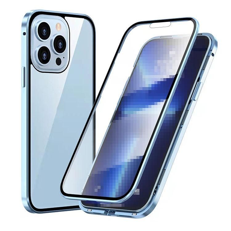iPhone15 ケース アルミ バンパー 前後強化ガラス かっこいい
