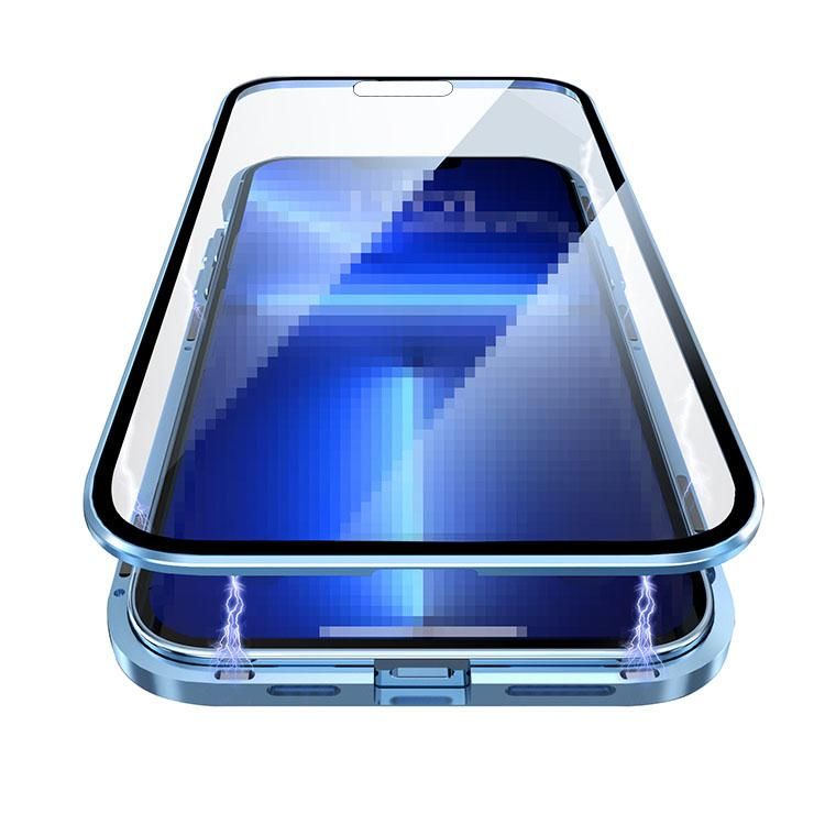 iPhone15 ケース アルミ バンパー 前後強化ガラス かっこいい