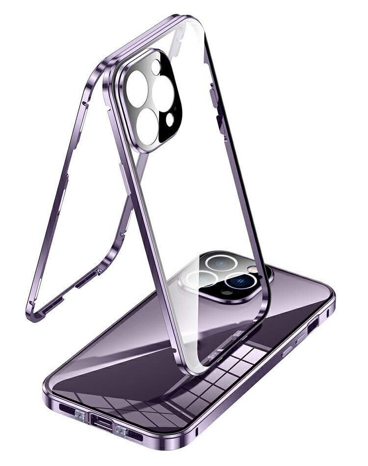 iPhone15 ケース アルミ バンパー 前後強化ガラス かっこいい