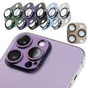 iPhone15 カメラカバー アルミ 15 Plus/15 Pro/15 Pro Max レンズ保護カバー 金属製 強化ガラス付き レンズカバー