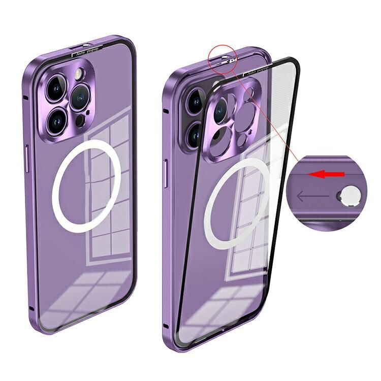 iPhone15 ケース アルミ バンパー バックパネル付き かっこいい アルミ