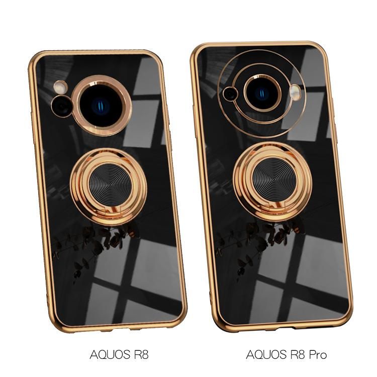 SHARP AQUOS R8 ケース AQUOS R8 Pro カバー メッキ TPU 一体型