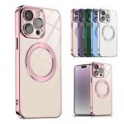 iPhone15 ケース カバー 一体型カメラレンズ保護 強化ガラスフィルム付き クリア 透明 TPU メッキ ワイヤレス充電（QI充電）