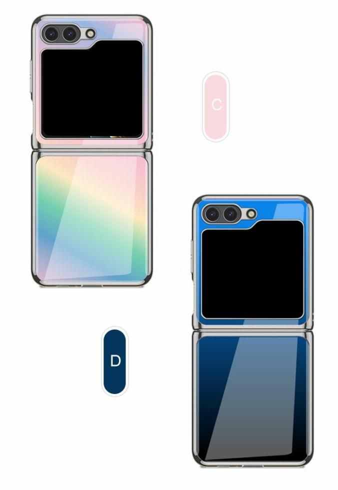 Samsung Galaxy Z Flip5 ケース カバー メッキ 背面強化ガラス