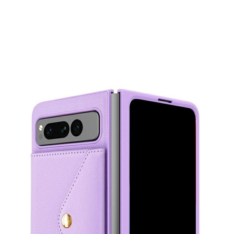 Google Pixel Fold ケース 耐衝撃 カバー PUレザー シンプル