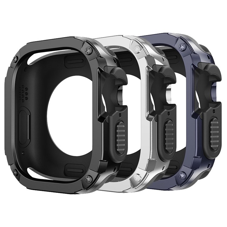 Apple Watch Ultra 2 ケース バンパー メタル調 金属風 ハード