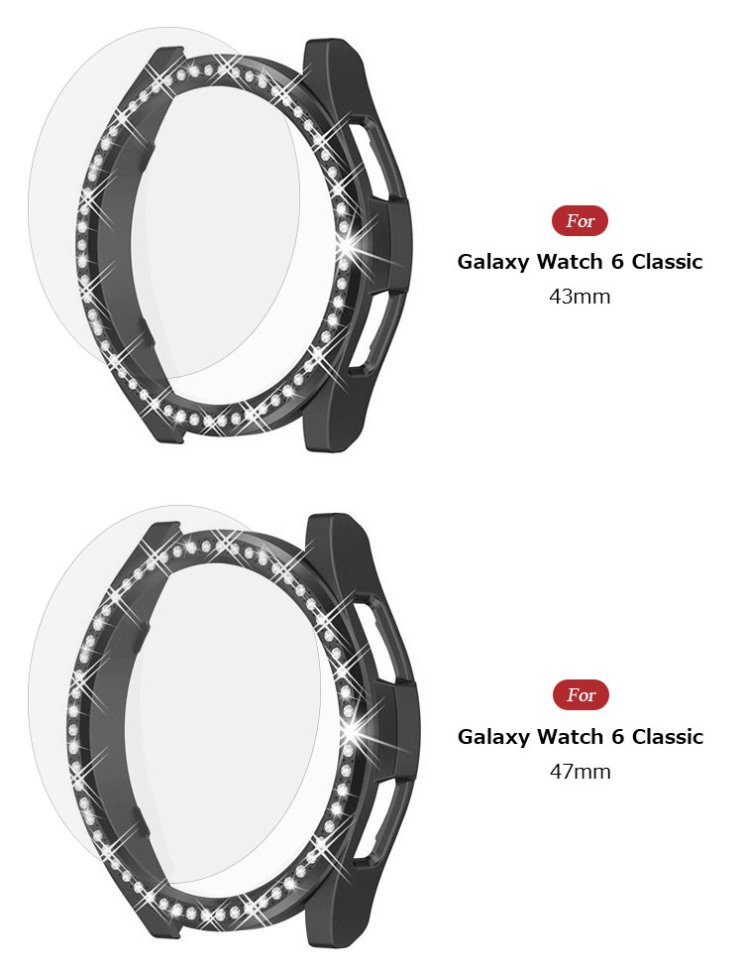 Galaxy Watch 6 Classic ケース カバー ベゼルリング + 保護ケース + 強化ガラス プラスチック ベゼルリング フレーム -  IT問屋