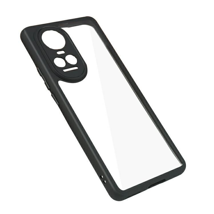 Reno10 Pro 5G 耐衝撃 ケース TPU+プラスチック 背面 透明 シンプル