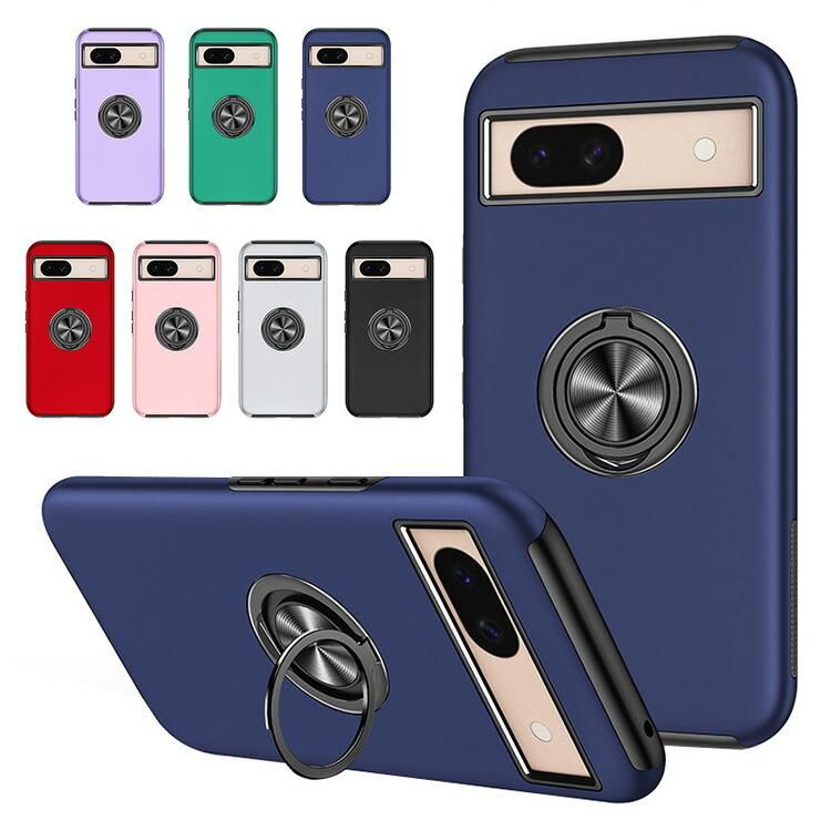 Pixel8a 耐衝撃 ケース カバー 一体型リング付き マグネット式車載