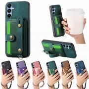Galaxy A55 5G ケース 耐衝撃 カバー PUレザー 持ち手 ベルト 落下防止ベルト スタンド機能 カード収納 ストラップ付き 可愛い/かわいい
