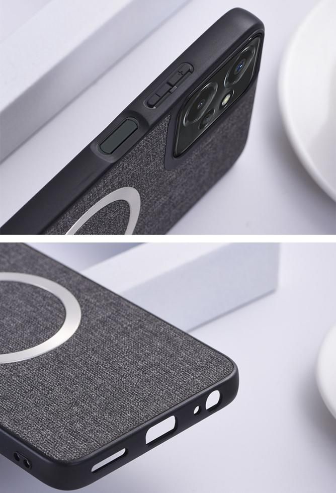 Motorola Edge 40 Neo ケース カバー キャンバス調 背面レザー