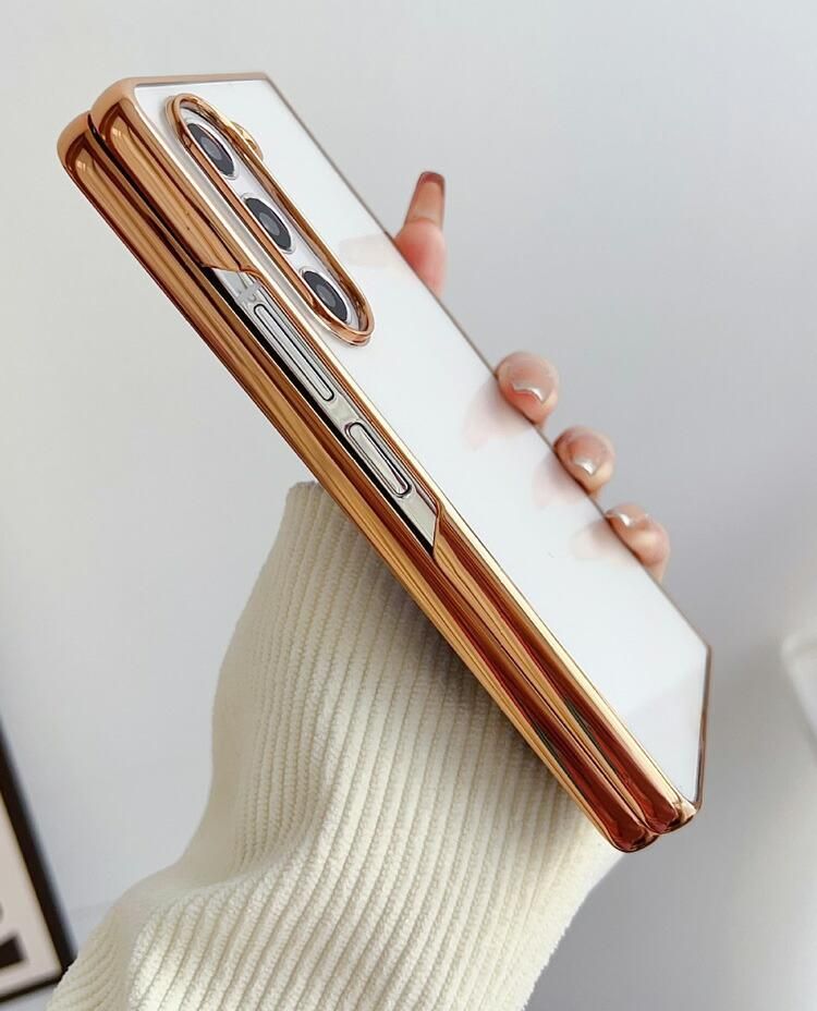 Galaxy Z Fold 6 ケース 耐衝撃 カバー ス折りたたみ型 メッキ クリア