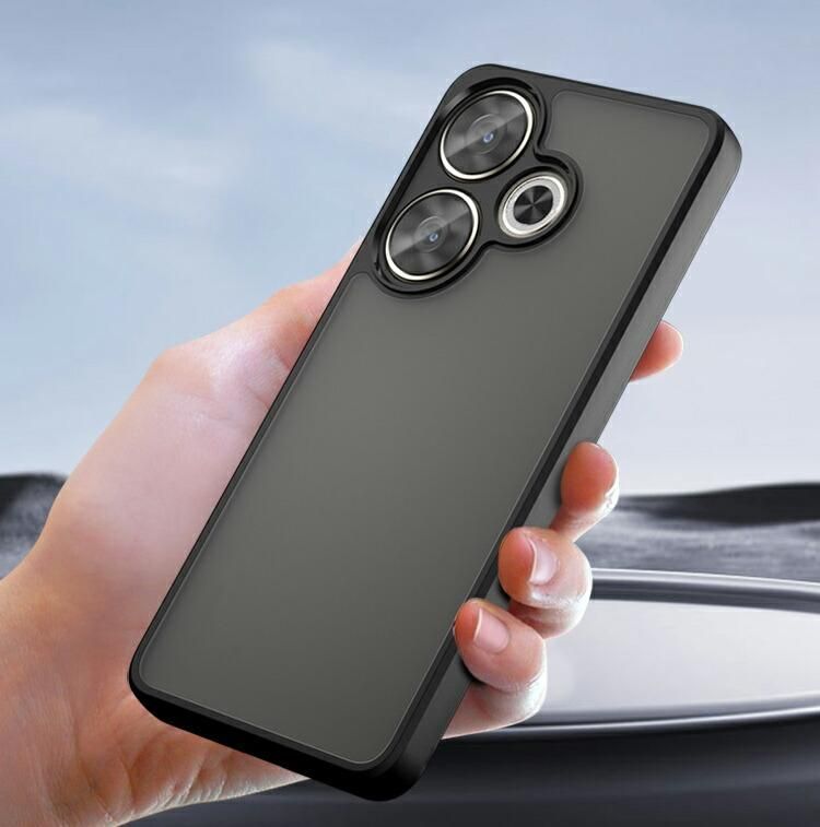 POCO F6 ケース カバー 耐衝撃 マット仕様 背面半透明
