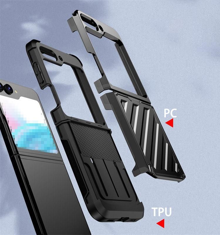 Galaxy Z Flip6 耐衝撃 ケース カバー 折りたたみ型 メッキ 2重