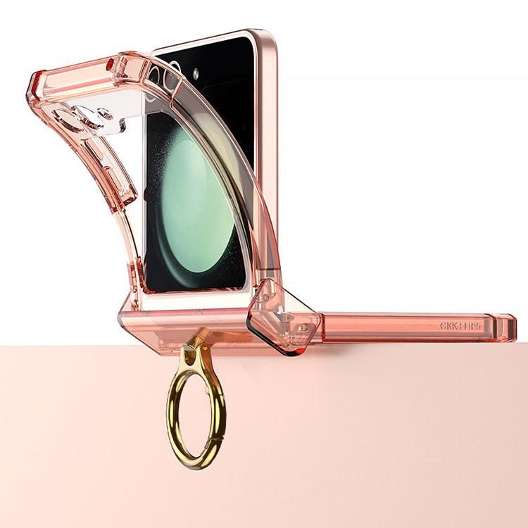 Galaxy Z Flip6 ケース クリア カバー 折りたたみ型 透明 角