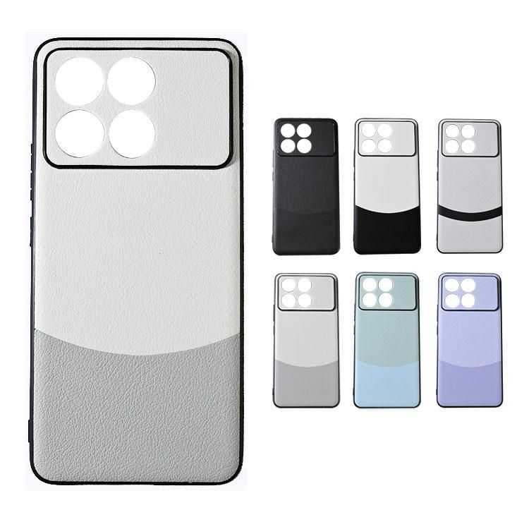 POCO F6 Pro ケース TPU+背面PUレザーケース 耐衝撃 ストラップ