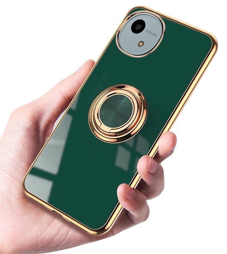 AQUOS wish4 ケース カバー 一体型リング付き メッキ TPU 紐