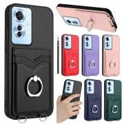 OPPO Reno11 A ケース Reno11 F 5G 背面PUレザーケース カード収納 ストラップ付き リング付き オッポ リノ11 / リノ11 F 5G