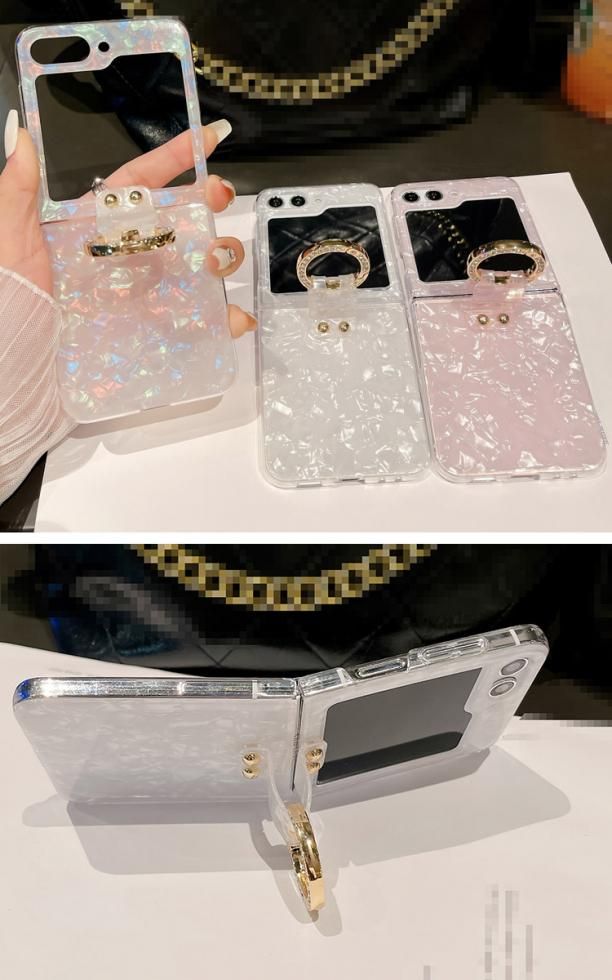 Galaxy Z Flip6 ケース / カバー 折りたたみ型 貝殻風模様