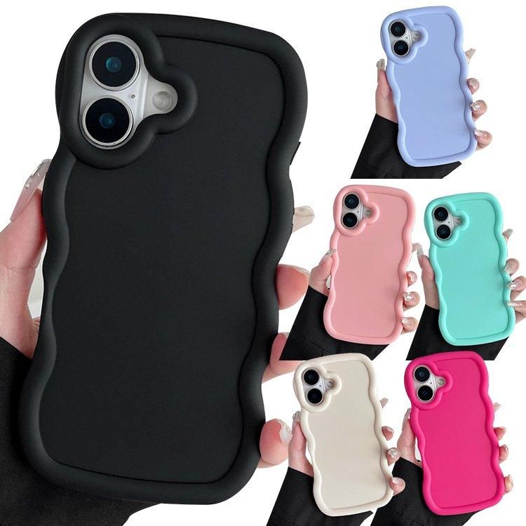 iPhone16 ケース 波状 TPU ソフトケース シンプル 保護ケース