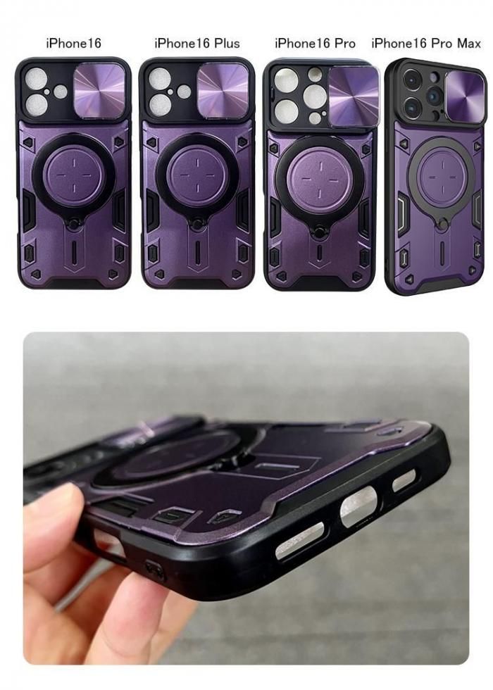 iPhone16 ケース カバー スライド式カメラレンズカバー付き