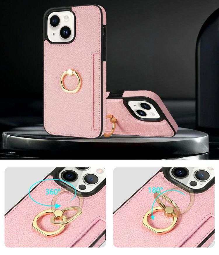 iPhone16 ケース カバー PUレザー 背面ケース 一体型