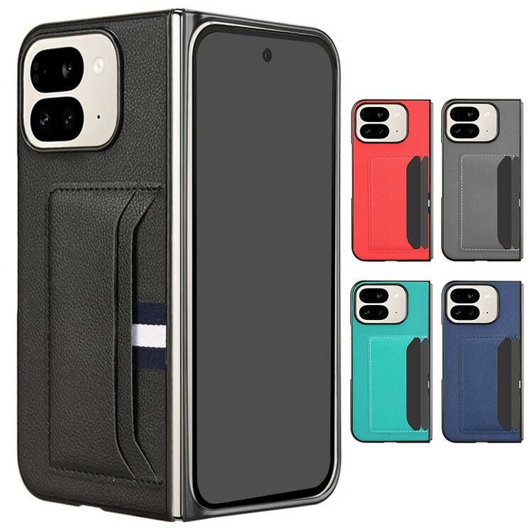 Pixel 9 Pro ケース カバー 折りたたみ PUレザー+プラスチック カード