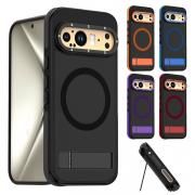 Pixel9 ケース Pixel 9 Pro/Pixel 9 Pro XL カバー TPU+プラスチック 背面ケース Qi充電 ワイヤレス充電 対応 スタンド機能 Google グーグル ピ