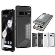 Pixel8a バンパー Pixel 7/ 7 Pro / 7a / 8 /8 Pro ケース アルミバンパー かっこいい クリア 半透明 マット仕様 背面パネル (アクリル) 