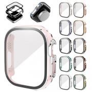 Apple Watch Ultra 2/1 ケース カバー 49mm メッキ 強化ガラス（ガラスフィルム）付き 液晶保護ケース アップルウォッチ ウルトラ2/1 フィルム一体 ハードケース 