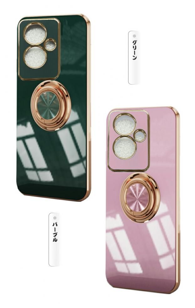 OPPO A79 5G ケース カバー メッキ TPU 一体型リング付き ストラップ